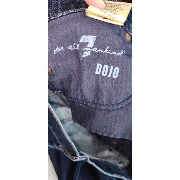 7 For All Mankind DOJO Low-Rise Dark Wash Capri Crop Jeans Sz 27 - Picture 6 of 11